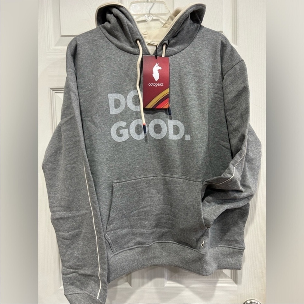 Cotopaxi Men's Small Do Good Pullover Hoodie Heather Grey Organic Cotton NWT